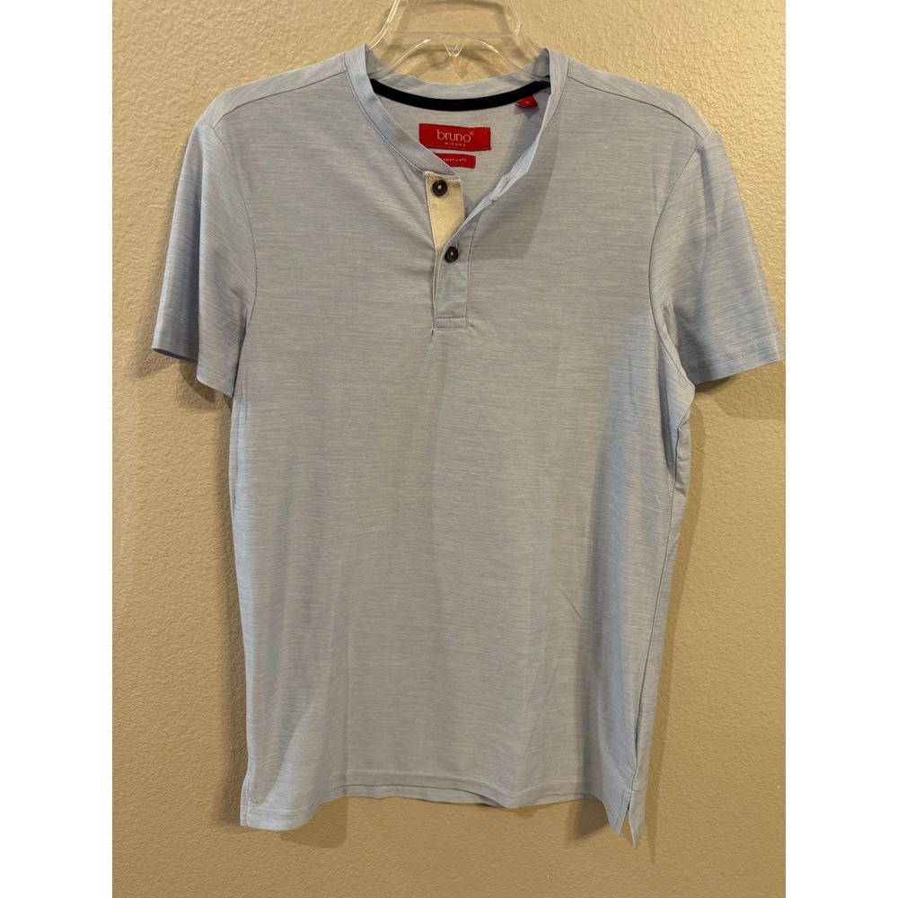 Bruno‎ Milano Men's Light Blue Super Soft Henley Shirt Size S